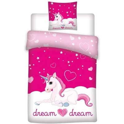 Funda de Edredón Infantil Unicornio Rosa/Blanco - 140x200cm Funda de Edredón Infantil Unicornio Rosa/Blanco - 140x200cm