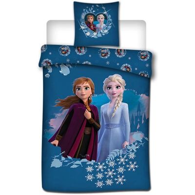 Disney Frozen Sininen Käännettävä Vuodevaatesarja - Lasten Peitepussi Disney Frozen Sininen Käännettävä Vuodevaatesarja - Lasten Peitepussi