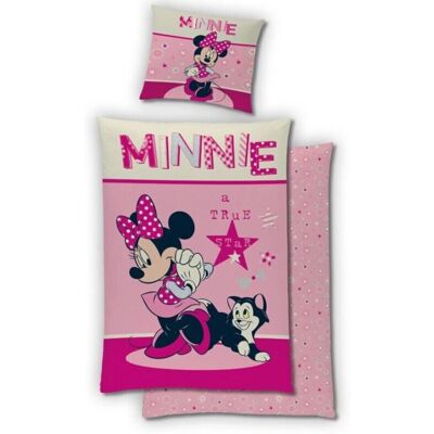 Disney Minnie Mouse Roze Flanel Dekbedovertrek - 140x200cm Disney Minnie Mouse Roze Flanel Dekbedovertrek - 140x200cm