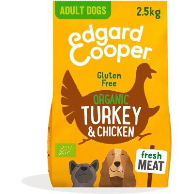 Edgard en Cooper Biologische Kippen- en Kalkoenvoeding voor Volwassen Honden - 2.5kg Edgard en Cooper Biologische Kippen- en Kalkoenvoeding voor Volwassen Honden - 2.5kg