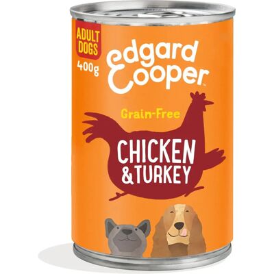 Cibo umido per cani Edgard e Cooper Pollo e Tacchino 400g Cibo umido per cani Edgard e Cooper Pollo e Tacchino 400g