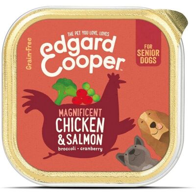 Cibo umido per cani senior Edgard & Cooper Pollo e Salmone 150g Cibo umido per cani senior Edgard & Cooper Pollo e Salmone 150g