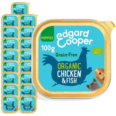 Edgard y Cooper Comida húmeda orgánica para cachorros sin gluten con pollo y pescado 17 uds 100 g Edgard y Cooper Comida húmeda orgánica para cachorros sin gluten con pollo y pescado 17 uds 100 g