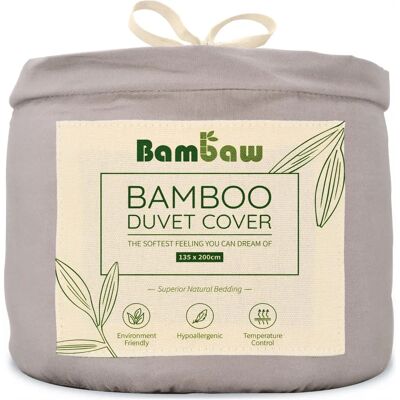 Funda nórdica de bambú Bambaw - 135x200 - Gris Funda nórdica de bambú Bambaw - 135x200 - Gris