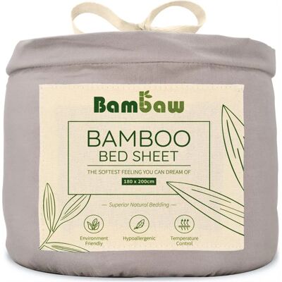 Sábana bajera de bambú - 180x200 - Gris - Protector de colchón Sábana bajera de bambú - 180x200 - Gris - Protector de colchón