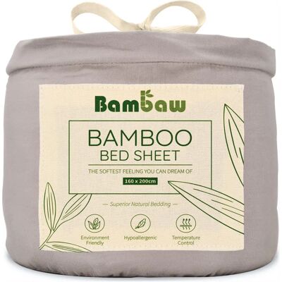 Lençol de bambu Bambaw - Cinza - Protetor de colchão Lençol de bambu Bambaw - Cinza - Protetor de colchão