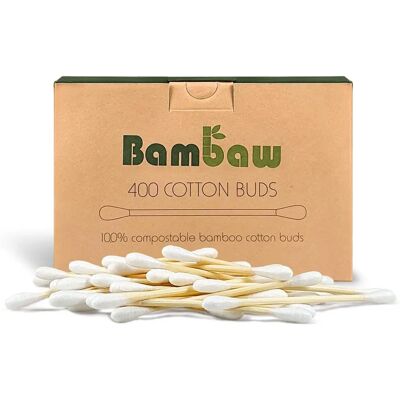 Hisopos de algodón Bambaw de bambú - Pack ecológico 400 Hisopos de algodón Bambaw de bambú - Pack ecológico 400