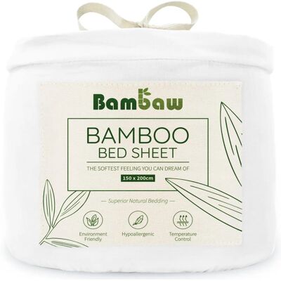 Lençol de bambu Bambaw - 150x200 - Branco Lençol de bambu Bambaw - 150x200 - Branco