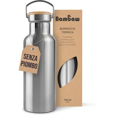 Bambaw Garrafa de Água Isolada em Aço Inoxidável - 750ml - Garrafa de Água Bambaw Garrafa de Água Isolada em Aço Inoxidável - 750ml - Garrafa de Água