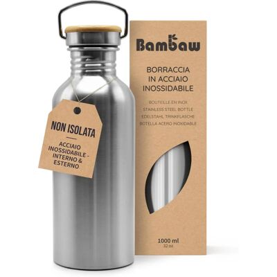 Garrafa de aço inoxidável Bambaw 1L - Garrafa ecológica Garrafa de aço inoxidável Bambaw 1L - Garrafa ecológica