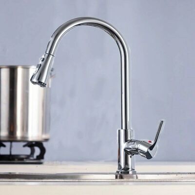ROSMMEL - Grifo de cocina - Giratorio, extraíble, extensible - Cromo ROSMMEL - Grifo de cocina - Giratorio, extraíble, extensible - Cromo