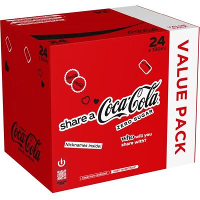 Coca-Cola Zero Sugar 24 x 330 ml - Soft Drink Coca-Cola Zero Sugar 24 x 330 ml - Soft Drink