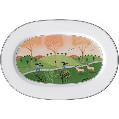 Assiette de service ovale Naif - 34cm Porcelaine Premium Assiette de service ovale Naif - 34cm Porcelaine Premium
