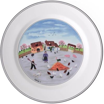 Villeroy & Boch Modèle 10-2337-2624 Scène de Ferme Bleue 27cm Assiette Villeroy & Boch Modèle 10-2337-2624 Scène de Ferme Bleue 27cm Assiette