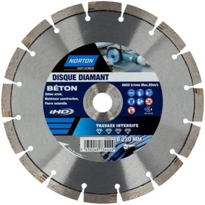 Disque diamant Norton 230mm Usage intensif - Publicité Disque diamant Norton 230mm Usage intensif - Publicité