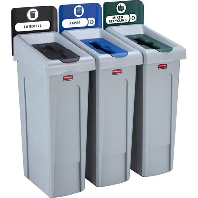 Rubbermaid - Modèle Slim Jim - Conteneurs de recyclage Rubbermaid - Modèle Slim Jim - Conteneurs de recyclage