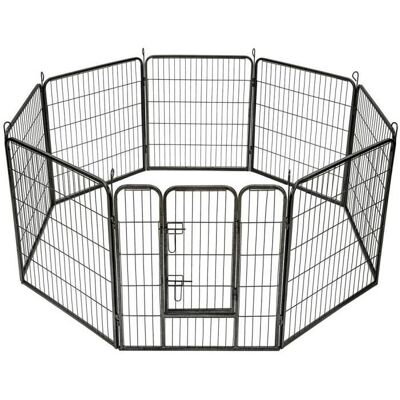 BC-ELEC 5663-1305 Enclos pour animaux à 8 panneaux - Résistant, Modulable, Noir - Publicité BC-ELEC 5663-1305 Enclos pour animaux à 8 panneaux - Résistant, Modulable, Noir - Publicité