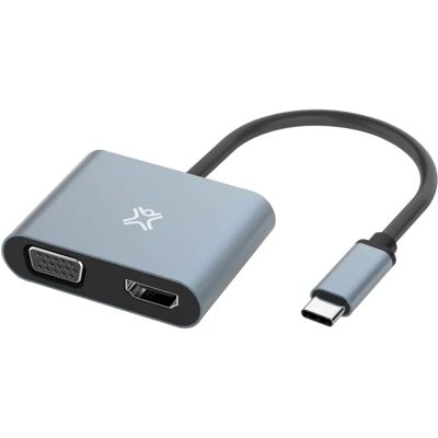 XtremeMac USB-C Adaptateur - VGA, HDMI, Gris, Argent - Adaptateur XtremeMac USB-C Adaptateur - VGA, HDMI, Gris, Argent - Adaptateur