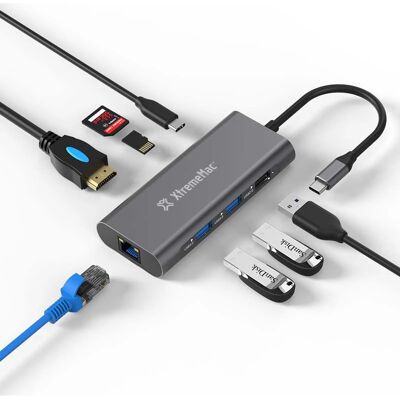 XtremeMac XWH-HUB8-13 - Hub USB 8 Ports - Gris - Publicité XtremeMac XWH-HUB8-13 - Hub USB 8 Ports - Gris - Publicité