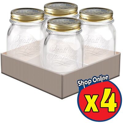 Bormioli Rocco - Barattoli 500cc Quattro Stagioni - 500 ml - 4 pack - Jars Bormioli Rocco - Barattoli 500cc Quattro Stagioni - 500 ml - 4 pack - Jars