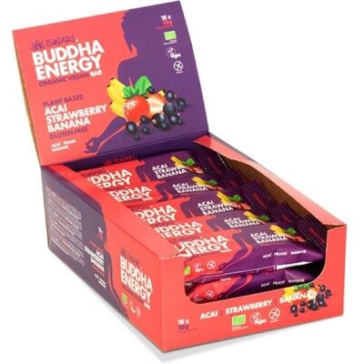 Barra energética vegana y orgánica Iswari Buddha - Açai, fresa, plátano Barra energética vegana y orgánica Iswari Buddha - Açai, fresa, plátano