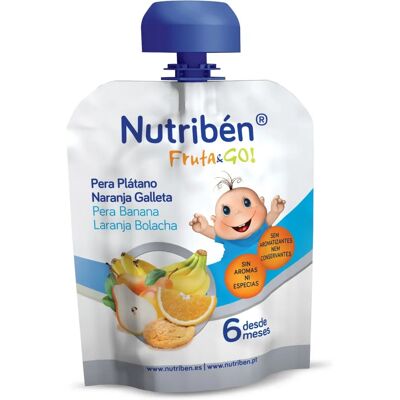 Nutriben Nutribén Fruta & Go Pear, Banana, Orange and Wafer 90g - Baby Food Snack Nutriben Nutribén Fruta & Go Pear, Banana, Orange and Wafer 90g - Baby Food Snack