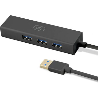 Hub USB 3.0 com Adaptador LAN - 3 Portas - Ethernet Gigabit Hub USB 3.0 com Adaptador LAN - 3 Portas - Ethernet Gigabit