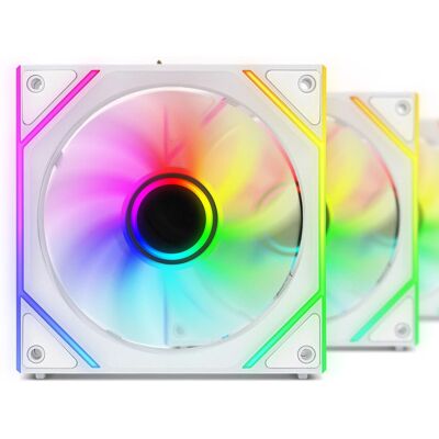 ZOLYD - Flux - Branco - 120mm ARGB PWM - Ventoinha de chassis ZOLYD - Flux - Branco - 120mm ARGB PWM - Ventoinha de chassis