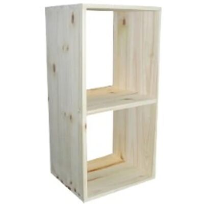 MUEBLEAR Aufbewahrungswürfel - 2 Fächer - 36x30x70,5 cm - Natur MUEBLEAR Aufbewahrungswürfel - 2 Fächer - 36x30x70,5 cm - Natur