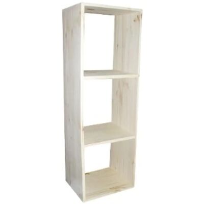 MUEBLEAR Massives Kiefernholz Aufbewahrungswürfel - 3 Fächer - Selbstmontage MUEBLEAR Massives Kiefernholz Aufbewahrungswürfel - 3 Fächer - Selbstmontage