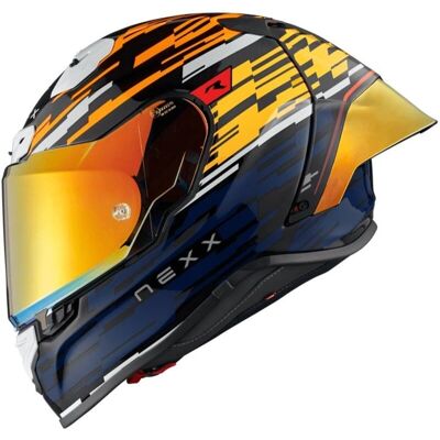Casco de Moto Nexx X.R3R Glitch Racer Naranja/Azul - Casco de motocicleta Casco de Moto Nexx X.R3R Glitch Racer Naranja/Azul - Casco de motocicleta