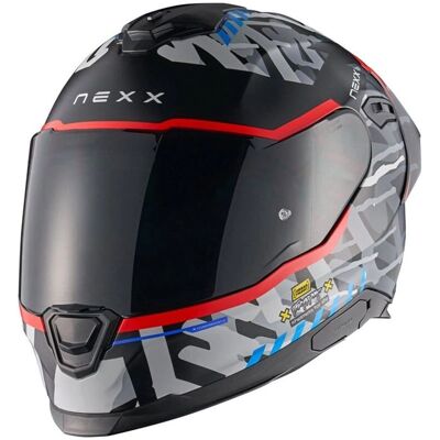Casco NEXX Y.100R Urbangram Negro / Rojo Matt - Casco integral Casco NEXX Y.100R Urbangram Negro / Rojo Matt - Casco integral