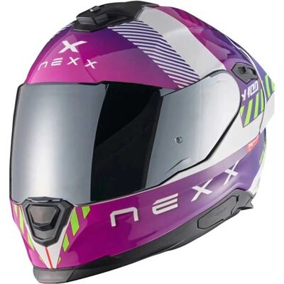 Casque NEXX Y.100R Violet et Blanc - helmet - Publicité Casque NEXX Y.100R Violet et Blanc - helmet - Publicité