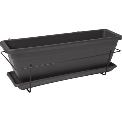 Vaso da giardino Artevasi Venezia - 50x19,5x16,3 cm - Antracite - Protezione UV Vaso da giardino Artevasi Venezia - 50x19,5x16,3 cm - Antracite - Protezione UV