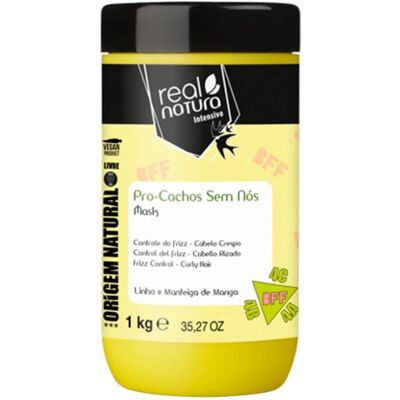 REAL NATURA Pro-Cachos Bff Máscara Capilar - Para Cabelo Cacheado - Sem Nós - 1kg REAL NATURA Pro-Cachos Bff Máscara Capilar - Para Cabelo Cacheado - Sem Nós - 1kg