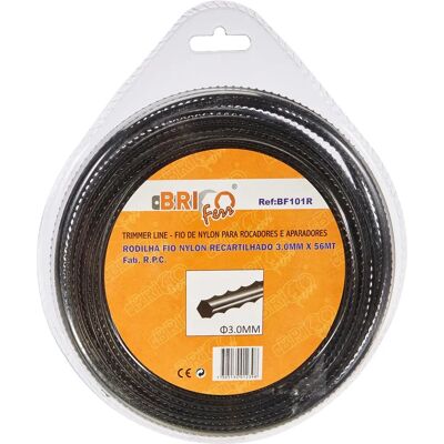 Bricoferr BF101R Profilo in nylon - 3mm x 56m per decespugliatori Bricoferr BF101R Profilo in nylon - 3mm x 56m per decespugliatori