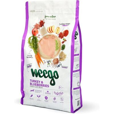 Weego Sem Cereais Peru e Mirtilos para Cães Weego Sem Cereais Peru e Mirtilos para Cães