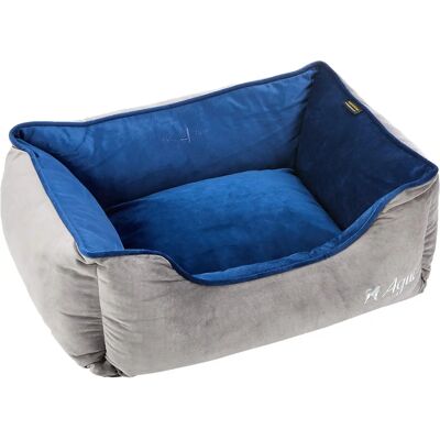 AGUI Fluwelen Bed Grijs Metaal / Nachtblauw - bed AGUI Fluwelen Bed Grijs Metaal / Nachtblauw - bed