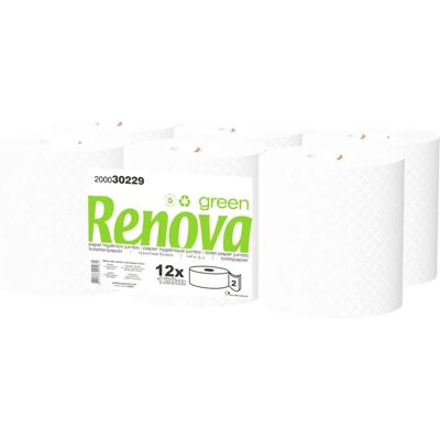 Papel Higiénico Jumbo RenovaGreen - 120M, Pack 12, Venta Múltiplos Papel Higiénico Jumbo RenovaGreen - 120M, Pack 12, Venta Múltiplos