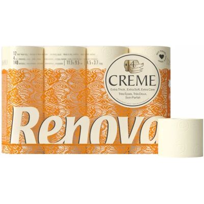 Renova Luxury Cream Toilettenpapier - 4-lagig, 60 Rollen Renova Luxury Cream Toilettenpapier - 4-lagig, 60 Rollen