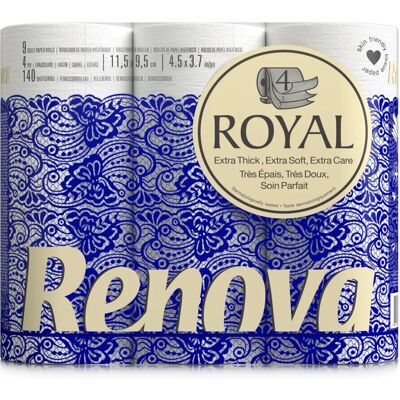 Renova Royal 9 Rouleaux Papier Toilette 4 épaisseurs - Papier toilette - Publicité Renova Royal 9 Rouleaux Papier Toilette 4 épaisseurs - Papier toilette - Publicité