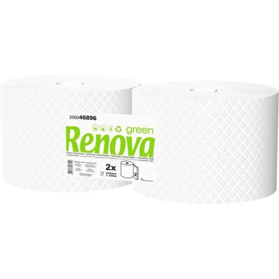 Renova Green Återvunna Pappershanddukar - 2 Rullar 350m Renova Green Återvunna Pappershanddukar - 2 Rullar 350m