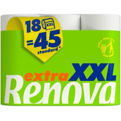 Papier toilette Renova Extra XXL - 18 Rouleaux - Publicité Papier toilette Renova Extra XXL - 18 Rouleaux - Publicité
