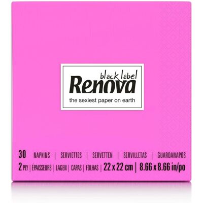 Renova Fuchsia Cocktail Servietten - 30 Stück Renova Fuchsia Cocktail Servietten - 30 Stück