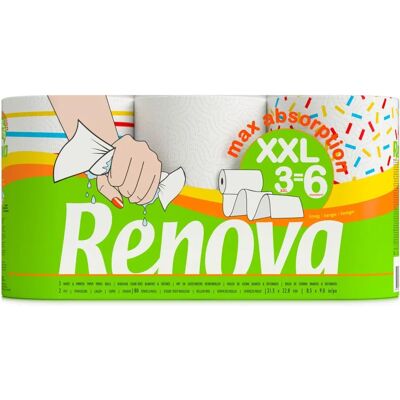 Papier de Cuisine Renova Maxi Absorption - Essuie-tout - Publicité Papier de Cuisine Renova Maxi Absorption - Essuie-tout - Publicité