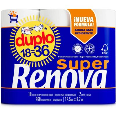 Papier Toilette Renova Super Duplo - Longueur Double, Doux & Absorbant - Publicité Papier Toilette Renova Super Duplo - Longueur Double, Doux & Absorbant - Publicité