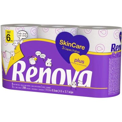Renova Hautpflege Toilettenpapier - 6 Stück Renova Hautpflege Toilettenpapier - 6 Stück