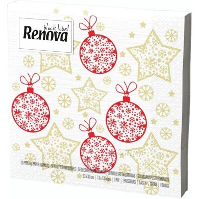 Serviette en papier de Noël Renova - Design Festif - 20 pièces Serviette en papier de Noël Renova - Design Festif - 20 pièces