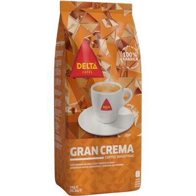 Delta Cafés - 1 kg - Gran Crema - Grains de Café - Publicité Delta Cafés - 1 kg - Gran Crema - Grains de Café - Publicité