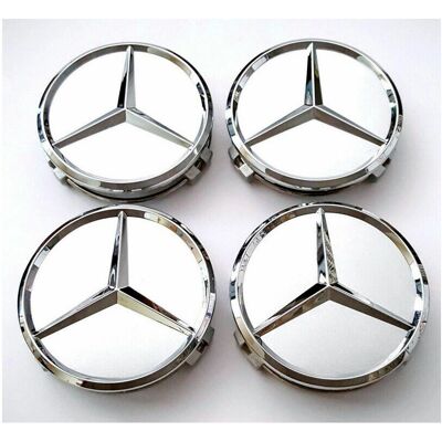 Mercedes-Benz 75mm Silver Wheel Center Cap for A C E S Mercedes-Benz 75mm Silver Wheel Center Cap for A C E S
